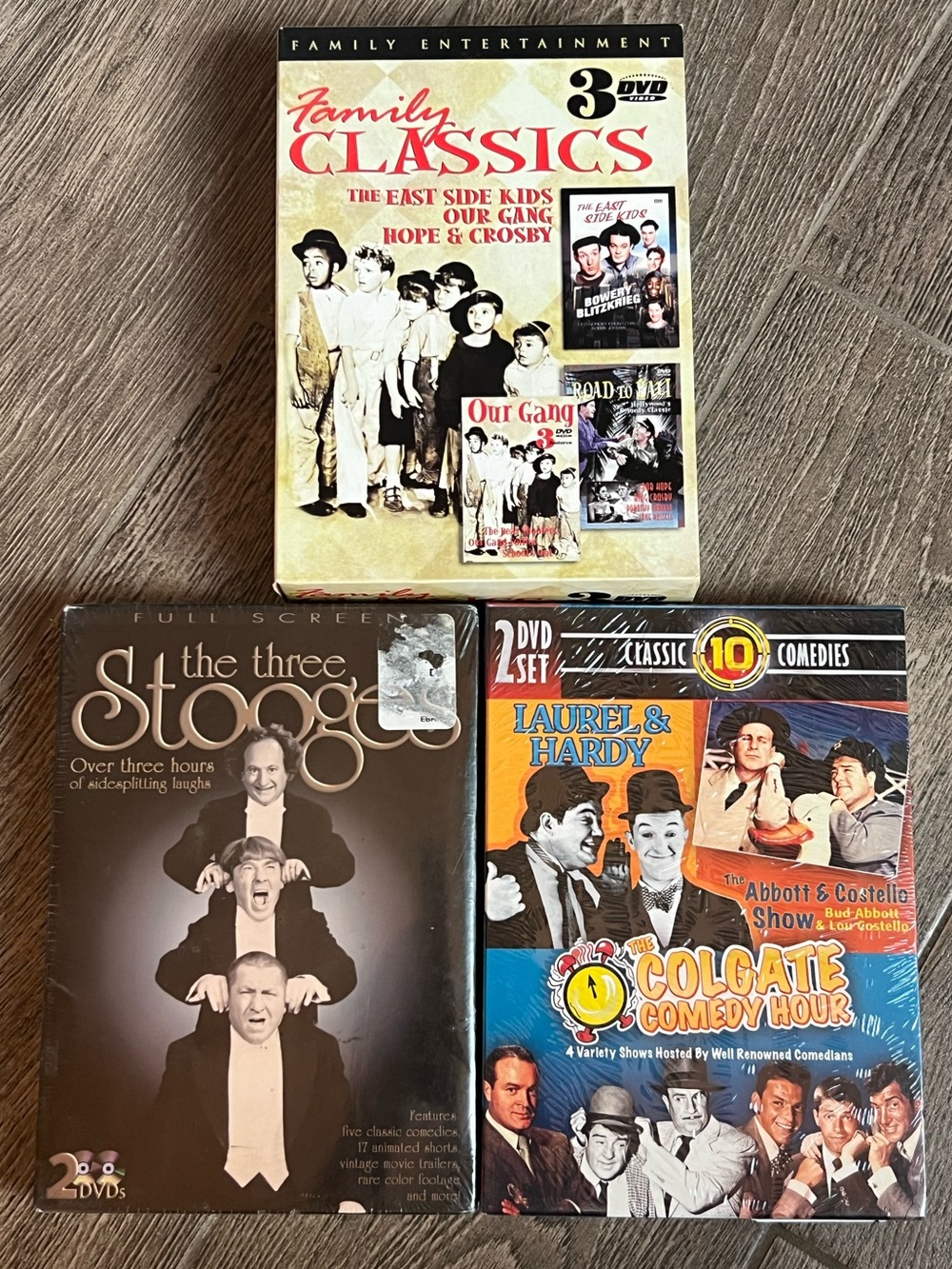Classic Comedy DVD Lot Three Stooges Laurel Hardy Abbott Costello 3 Sets